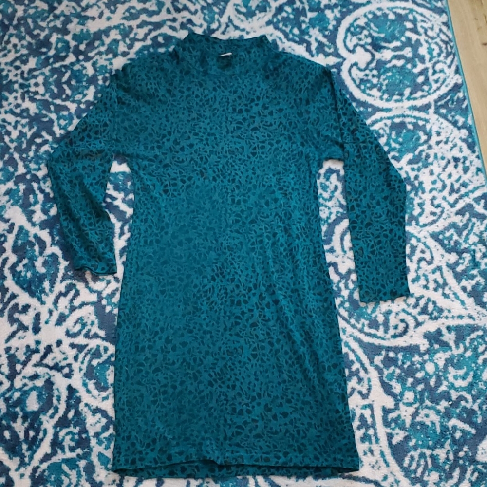 Vintage teal patterned dress